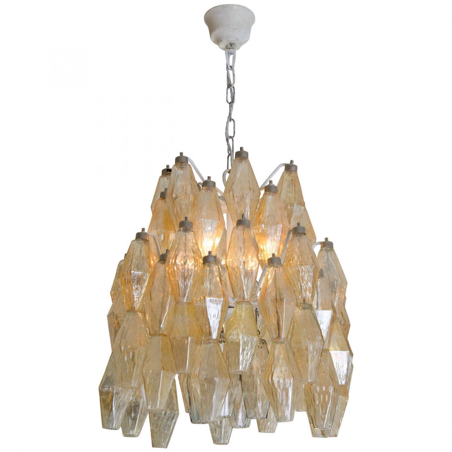 Carlo Scarpa polyhedral chandelier for Venini
