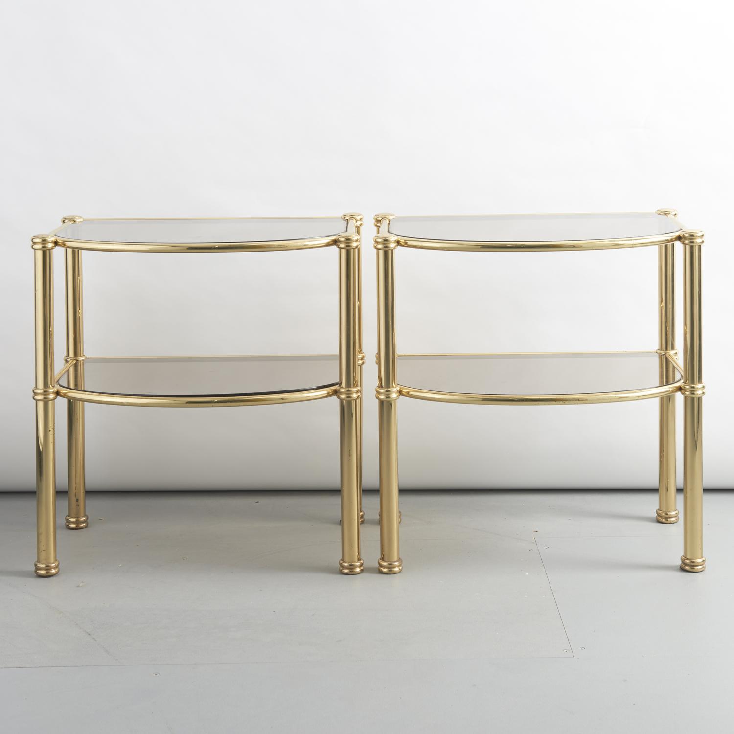 Pair of brass side tables