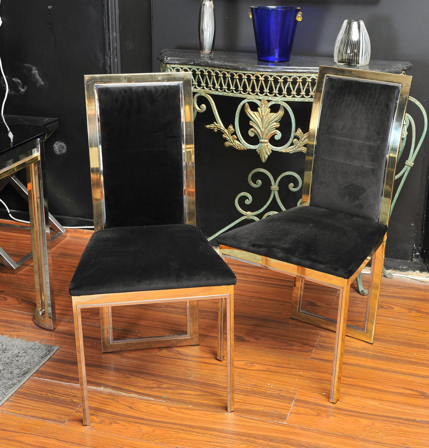 Brass and chrome chairs