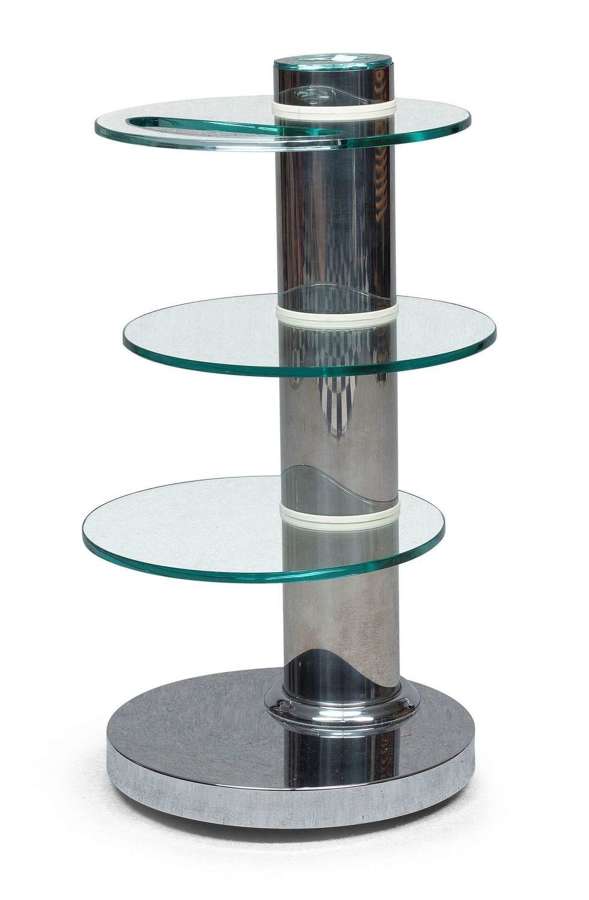 Glass and Chrome round side table
