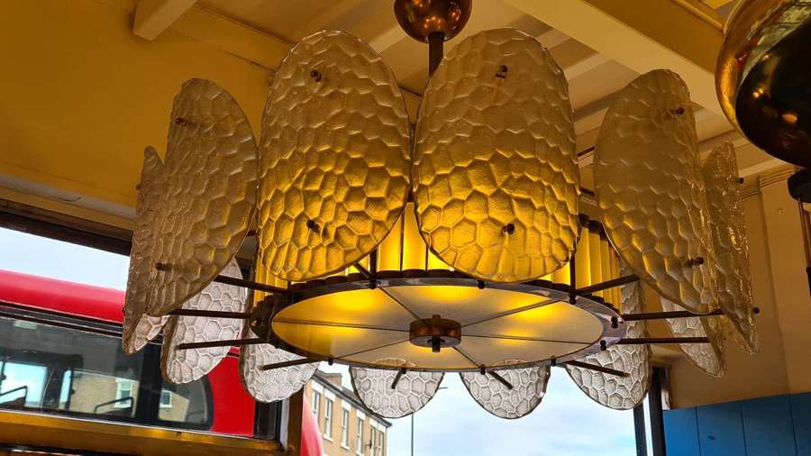 Drum "turtle shell" chandelier by Venini