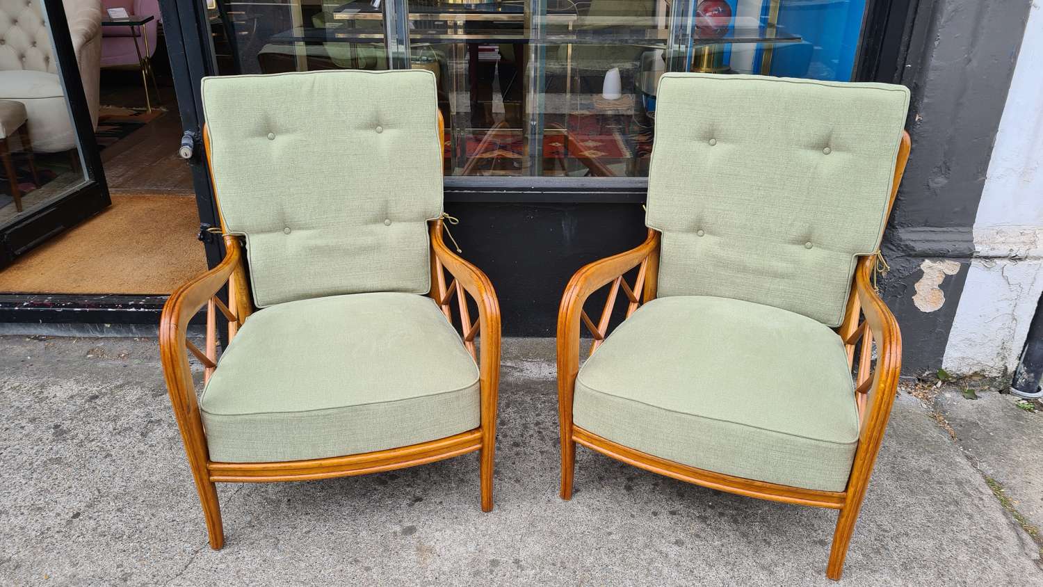 Paolo Buffa pair of rare armchairs
